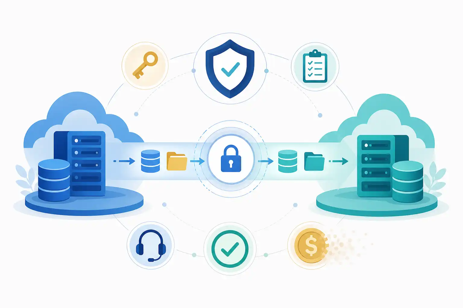 Infografik zu Data Act im Cloud-Vertrag: Wechselklauseln, Egress-Gebühren und Portabilität richtig regeln (KI-generiert)