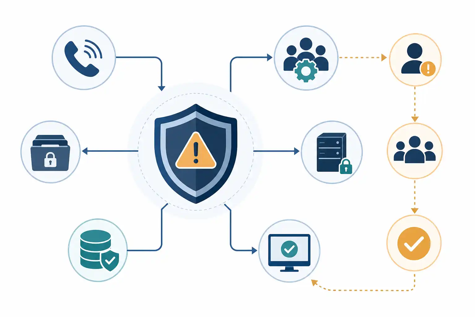 Infografik zu Ransomware-Notfallhilfe im IT-Supportvertrag: Reaktionszeiten, Forensik und Wiederanlauf verbindlich regeln (KI-generiert)